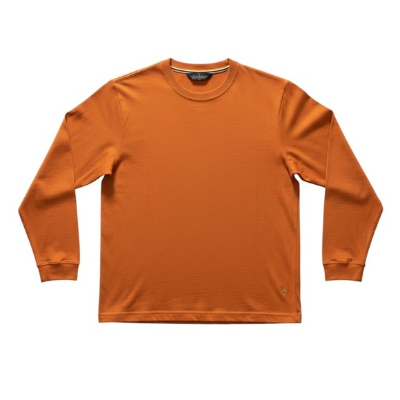 Tailorbyrd Other - Tailorbyrd Shirt Pima Cotton Long Sleeve Crew Neck Regular Orange Preppy Men M